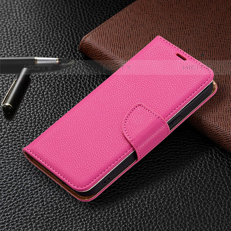 Custodia Portafoglio In Pelle Cover con Supporto per Apple iPhone 16 Pro Max Rosa Caldo