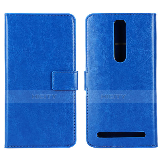 Custodia Portafoglio In Pelle Cover con Supporto per Asus Zenfone 2 ZE551ML ZE550ML Blu