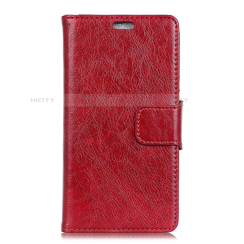 Custodia Portafoglio In Pelle Cover con Supporto per BQ Vsmart joy 1 Rosso