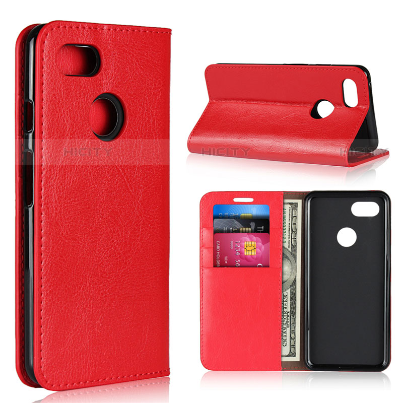 Custodia Portafoglio In Pelle Cover con Supporto per Google Pixel 3 Rosso