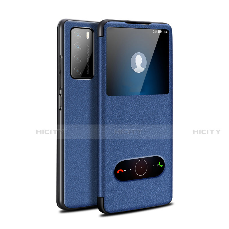 Custodia Portafoglio In Pelle Cover con Supporto per Huawei Honor Play4 5G Blu