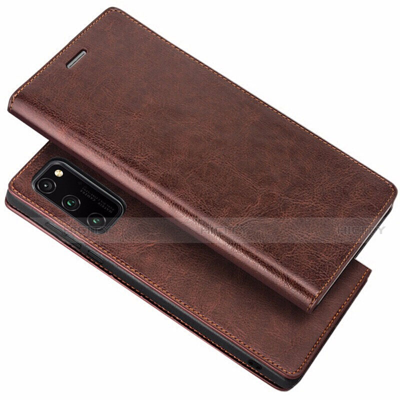 Custodia Portafoglio In Pelle Cover con Supporto per Huawei Honor V30 5G Marrone