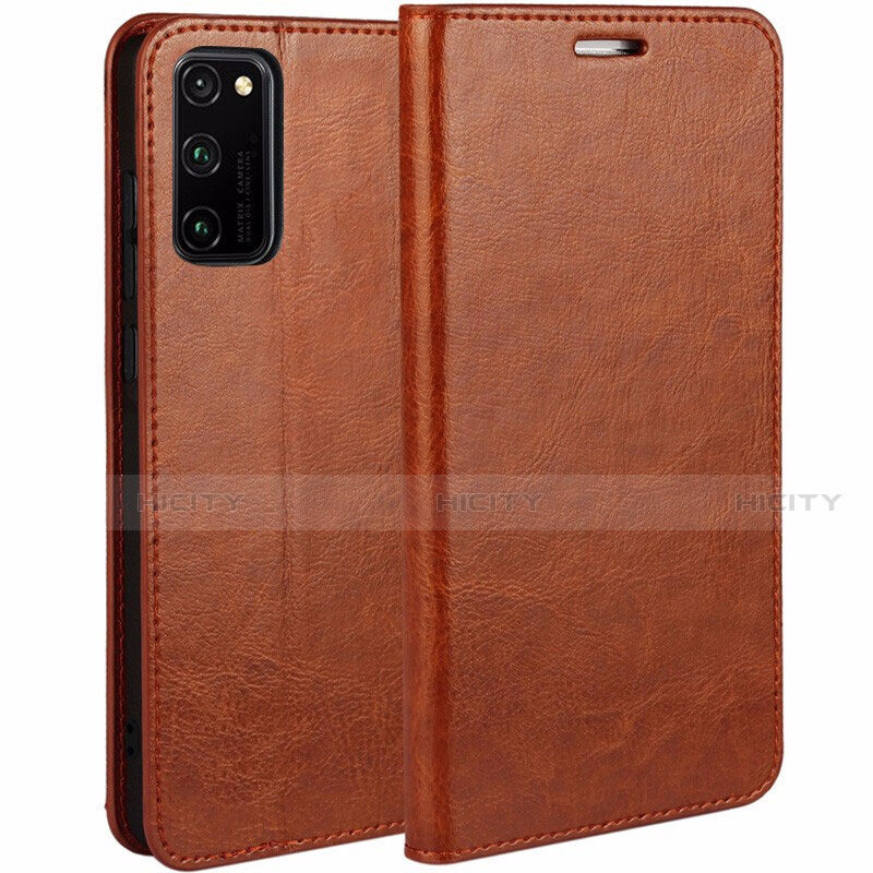 Custodia Portafoglio In Pelle Cover con Supporto per Huawei Honor View 30 5G Arancione