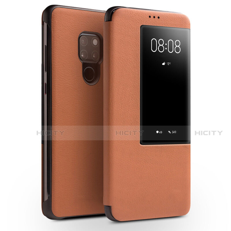 Custodia Portafoglio In Pelle Cover con Supporto per Huawei Mate 20 Arancione