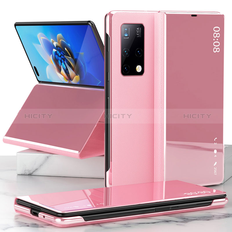 Custodia Portafoglio In Pelle Cover con Supporto per Huawei Mate X2 Oro Rosa