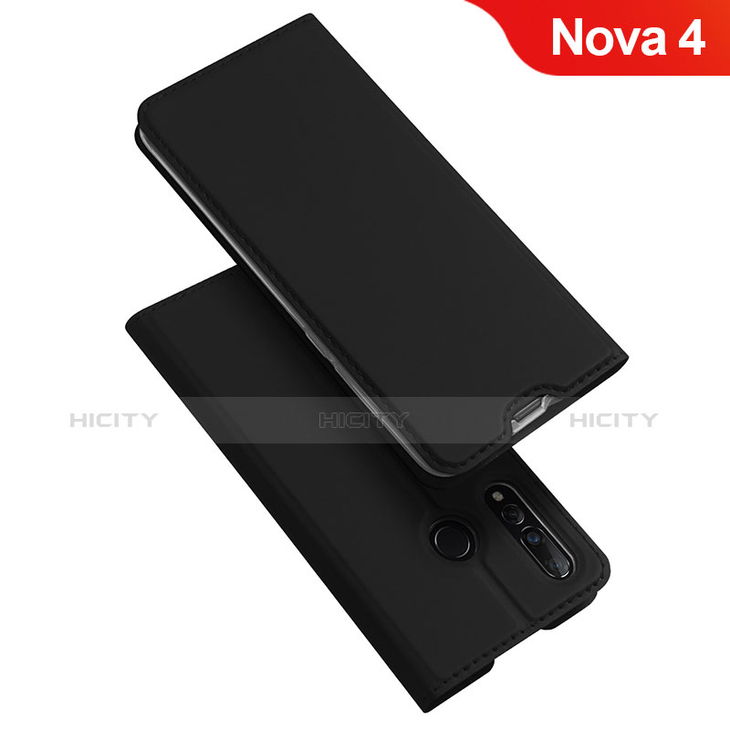 Custodia Portafoglio In Pelle Cover con Supporto per Huawei Nova 4 Nero