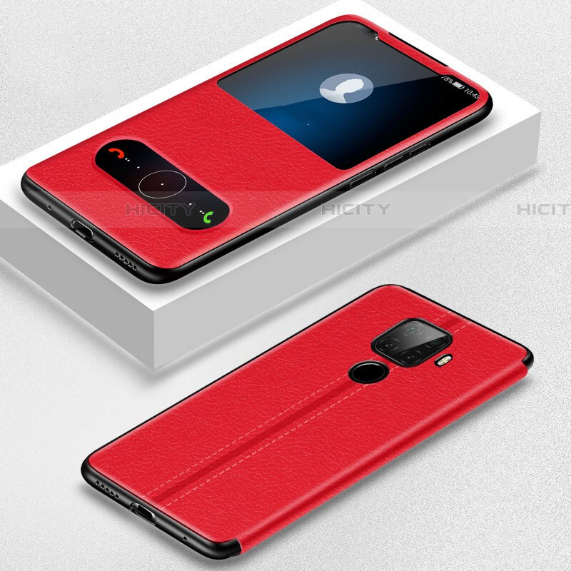 Custodia Portafoglio In Pelle Cover con Supporto per Huawei Nova 5i Pro Rosso