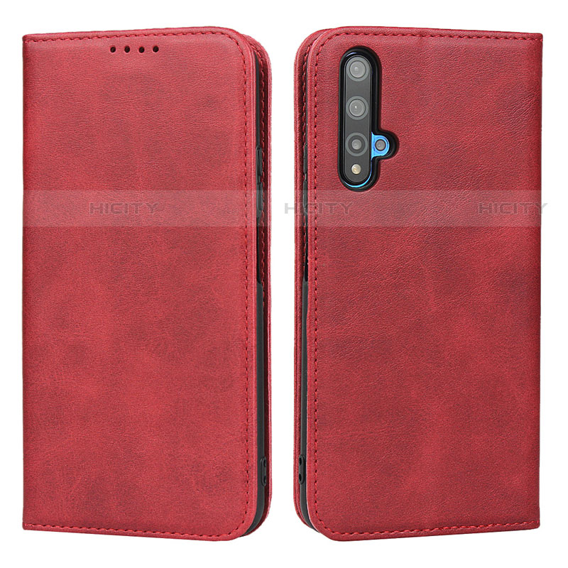 Custodia Portafoglio In Pelle Cover con Supporto per Huawei Nova 5T Rosso