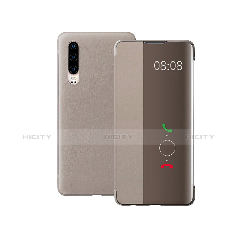 Custodia Portafoglio In Pelle Cover con Supporto per Huawei P30 Marrone