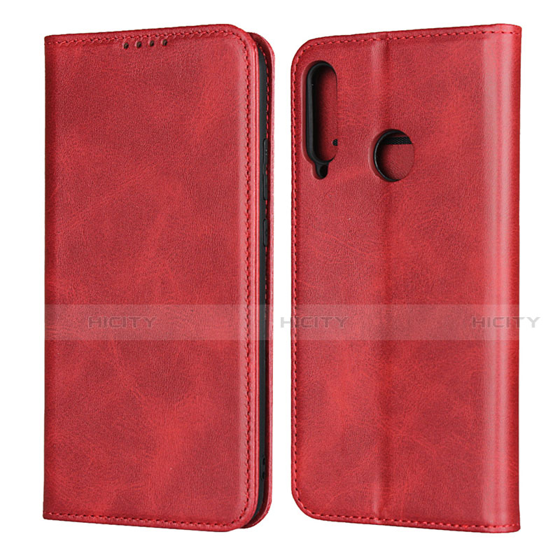 Custodia Portafoglio In Pelle Cover con Supporto per Huawei Y7p Rosso