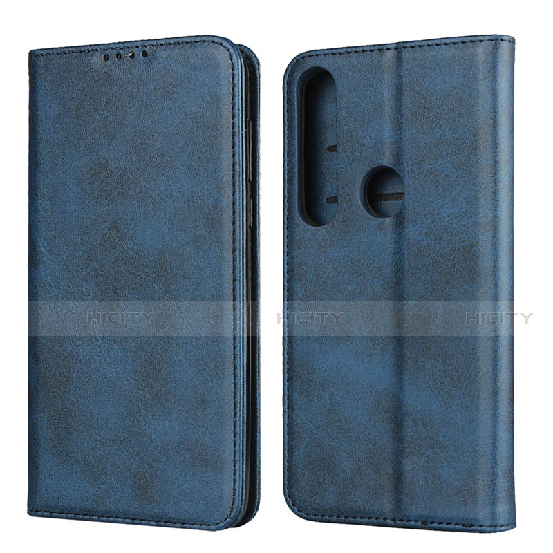 Custodia Portafoglio In Pelle Cover con Supporto per Motorola Moto G8 Plus Blu