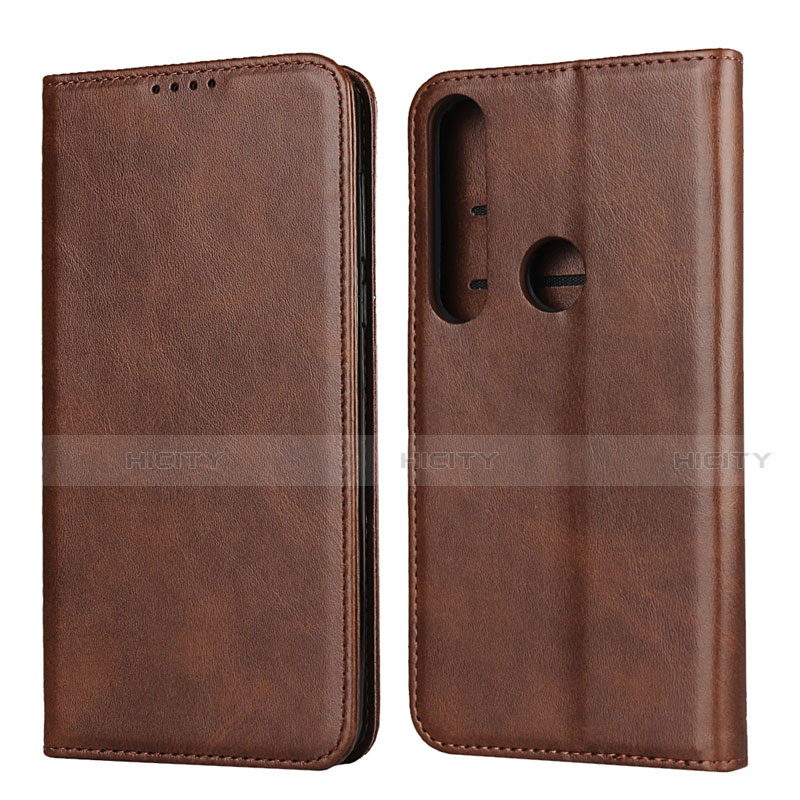 Custodia Portafoglio In Pelle Cover con Supporto per Motorola Moto G8 Plus Marrone