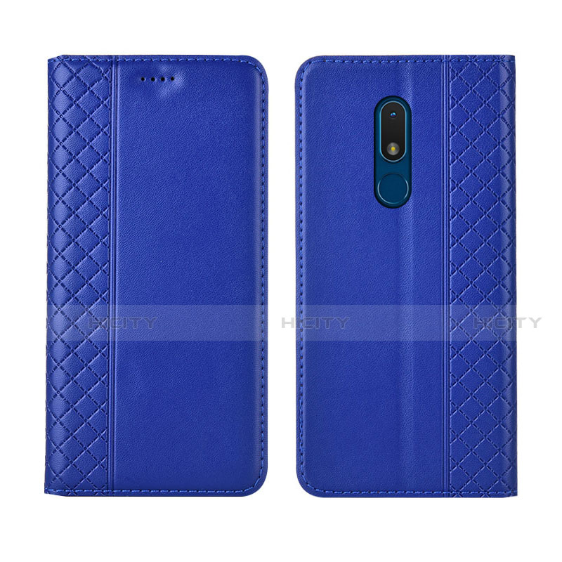 Custodia Portafoglio In Pelle Cover con Supporto per Nokia C3 Blu