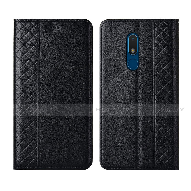 Custodia Portafoglio In Pelle Cover con Supporto per Nokia C3 Nero