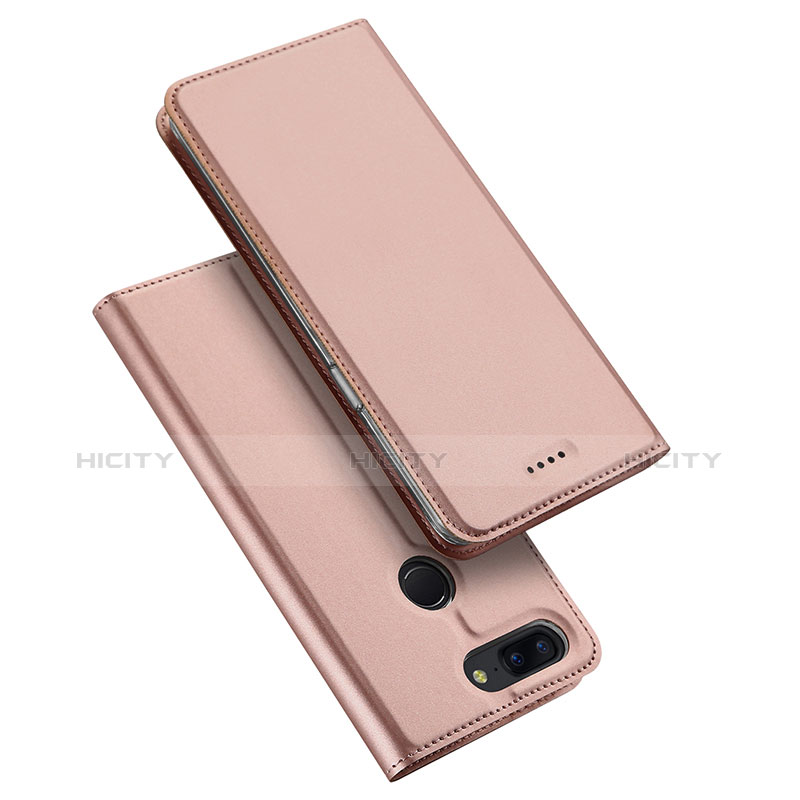 Custodia Portafoglio In Pelle Cover con Supporto per OnePlus 5T A5010 Oro Rosa