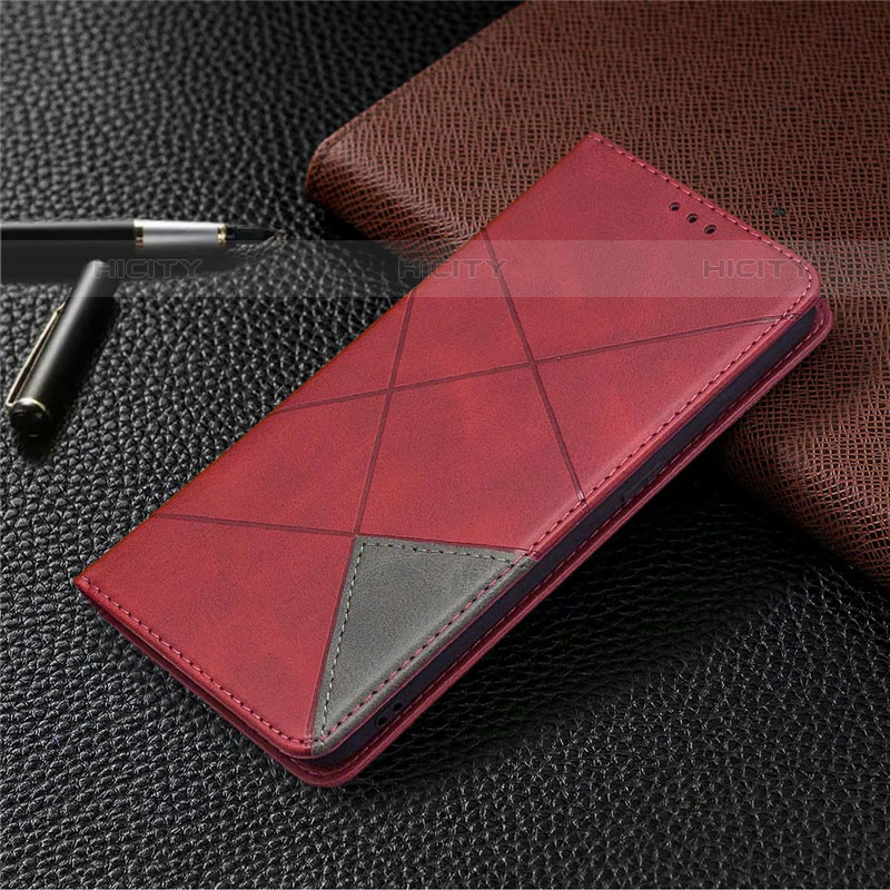 Custodia Portafoglio In Pelle Cover con Supporto per Oppo A35 Rosso