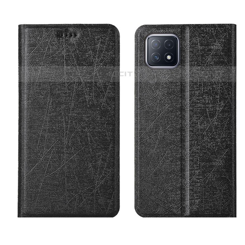 Custodia Portafoglio In Pelle Cover con Supporto per Oppo A53 5G Nero