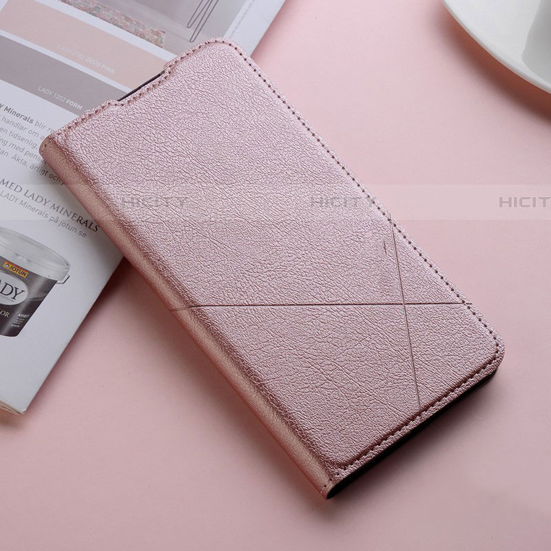 Custodia Portafoglio In Pelle Cover con Supporto per Oppo A91 Oro Rosa