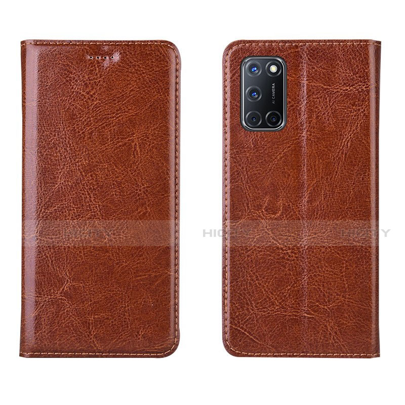 Custodia Portafoglio In Pelle Cover con Supporto per Oppo A92 Arancione