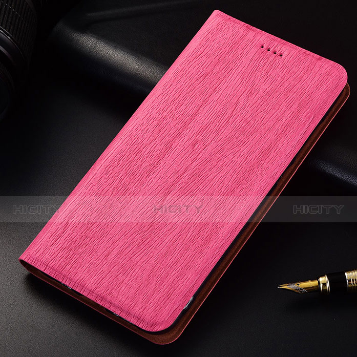 Custodia Portafoglio In Pelle Cover con Supporto per Oppo Find X Rosa Caldo