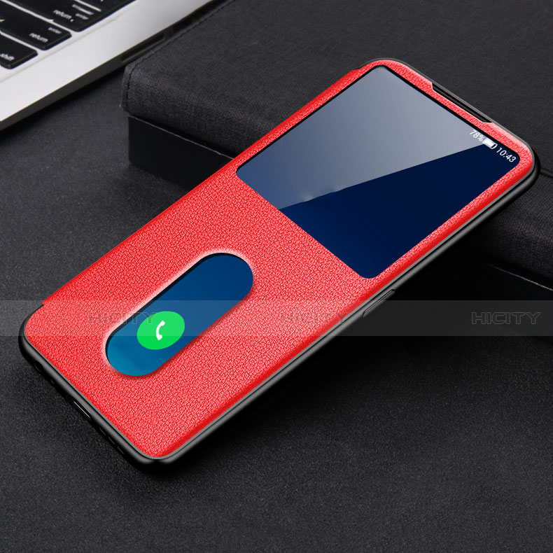 Custodia Portafoglio In Pelle Cover con Supporto per Oppo Find X3 Lite 5G Rosso