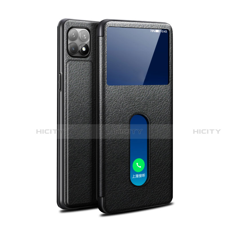 Custodia Portafoglio In Pelle Cover con Supporto per Oppo Reno4 SE 5G Nero