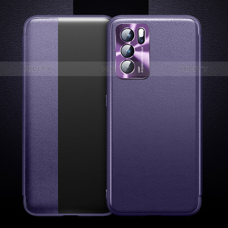 Custodia Portafoglio In Pelle Cover con Supporto per Oppo Reno6 Pro 5G India