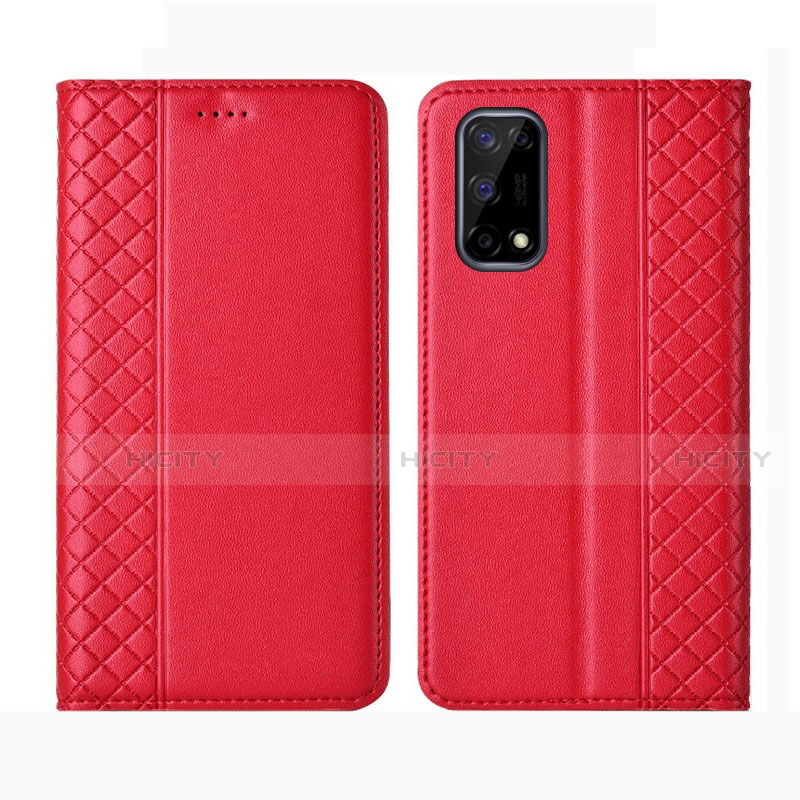 Custodia Portafoglio In Pelle Cover con Supporto per Realme Narzo 30 Pro 5G Rosso