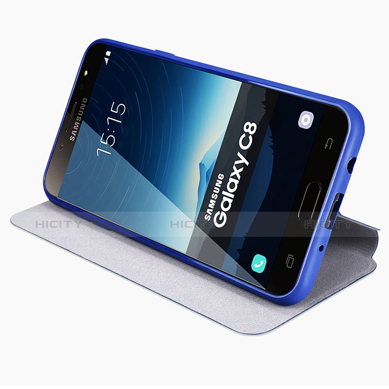 Custodia Portafoglio In Pelle Cover con Supporto per Samsung Galaxy C7 (2017)