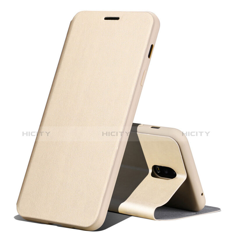 Custodia Portafoglio In Pelle Cover con Supporto per Samsung Galaxy C7 (2017) Oro