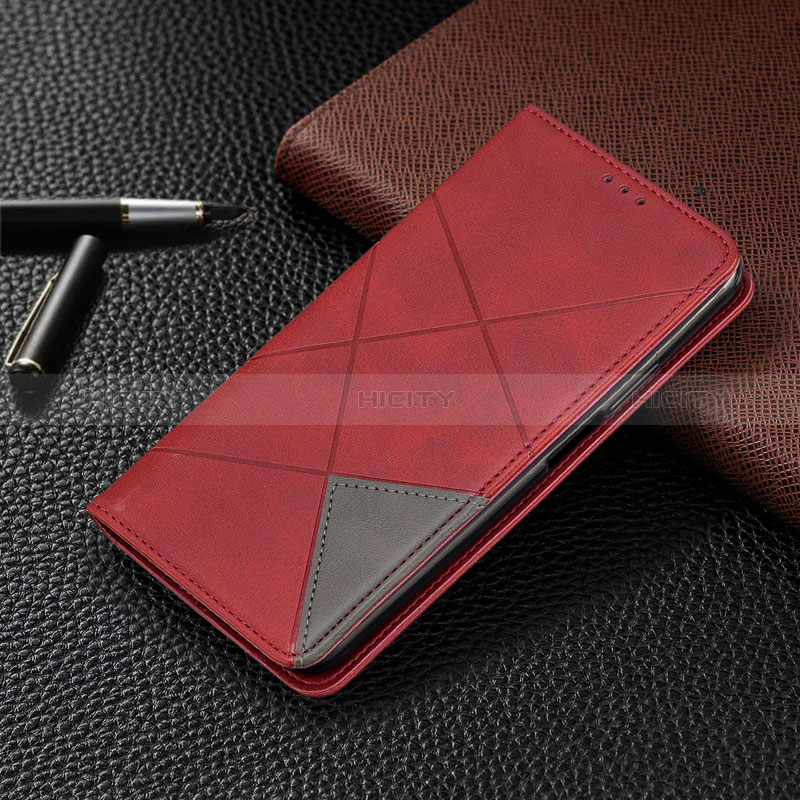 Custodia Portafoglio In Pelle Cover con Supporto per Samsung Galaxy M11 Rosso