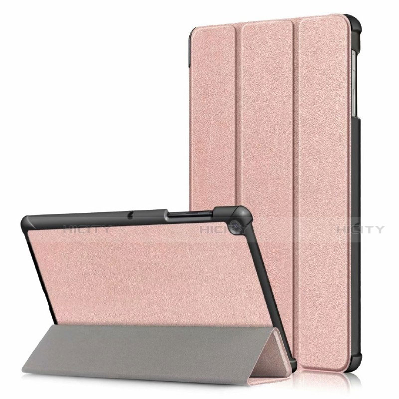 Custodia Portafoglio In Pelle Cover con Supporto per Samsung Galaxy Tab S5e 4G 10.5 SM-T725 Oro Rosa