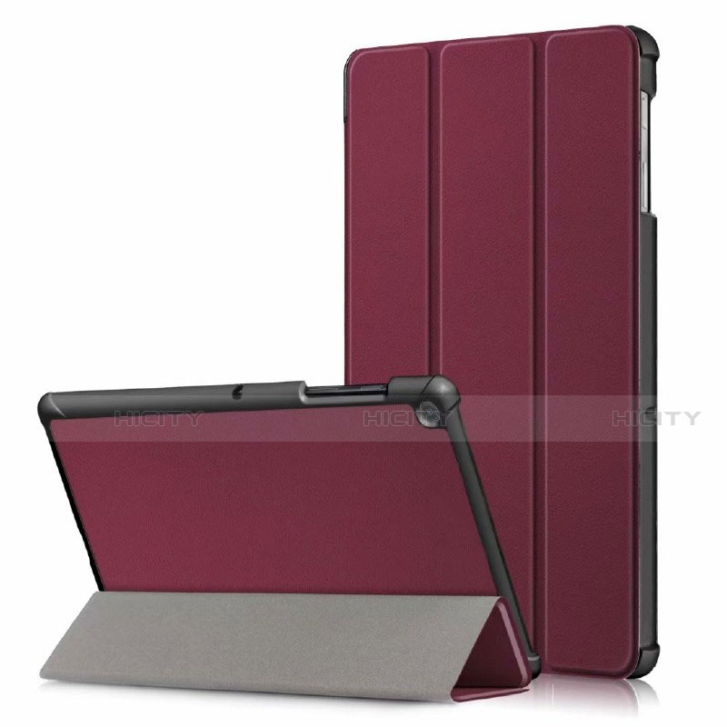 Custodia Portafoglio In Pelle Cover con Supporto per Samsung Galaxy Tab S5e 4G 10.5 SM-T725 Rosso Rosa