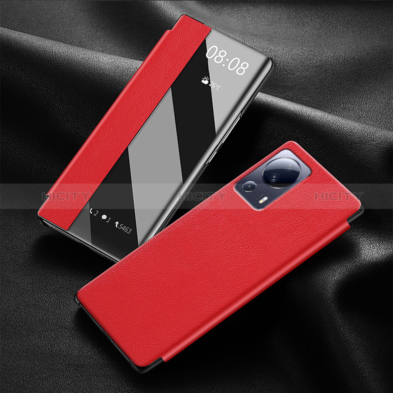 Custodia Portafoglio In Pelle Cover con Supporto per Xiaomi Civi 1S 5G Rosso