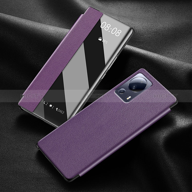 Custodia Portafoglio In Pelle Cover con Supporto per Xiaomi Civi 1S 5G Viola