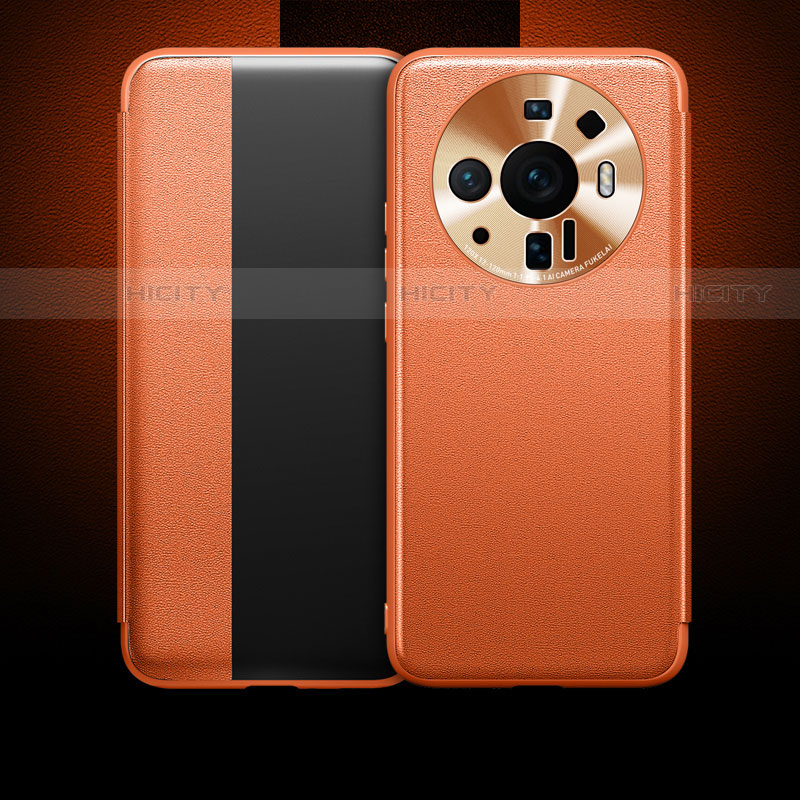 Custodia Portafoglio In Pelle Cover con Supporto per Xiaomi Mi 12S Ultra 5G Arancione