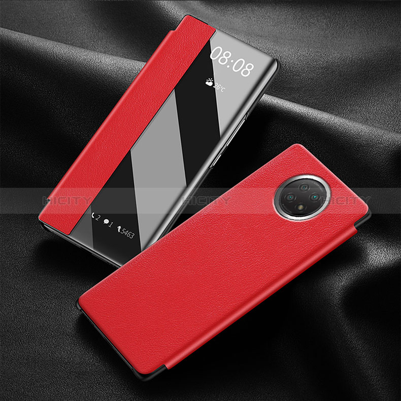 Custodia Portafoglio In Pelle Cover con Supporto per Xiaomi Redmi Note 9T 5G Rosso