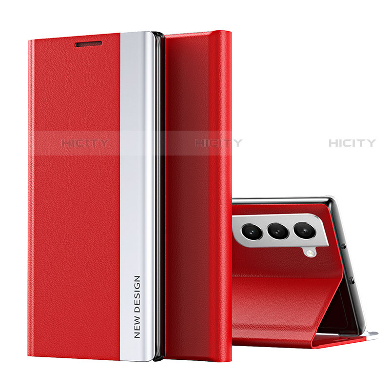 Custodia Portafoglio In Pelle Cover con Supporto Q01H per Samsung Galaxy S21 Plus 5G Rosso