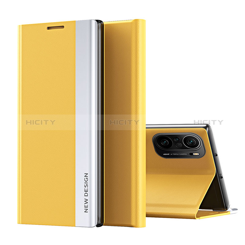 Custodia Portafoglio In Pelle Cover con Supporto Q01H per Xiaomi Mi 11i 5G Giallo