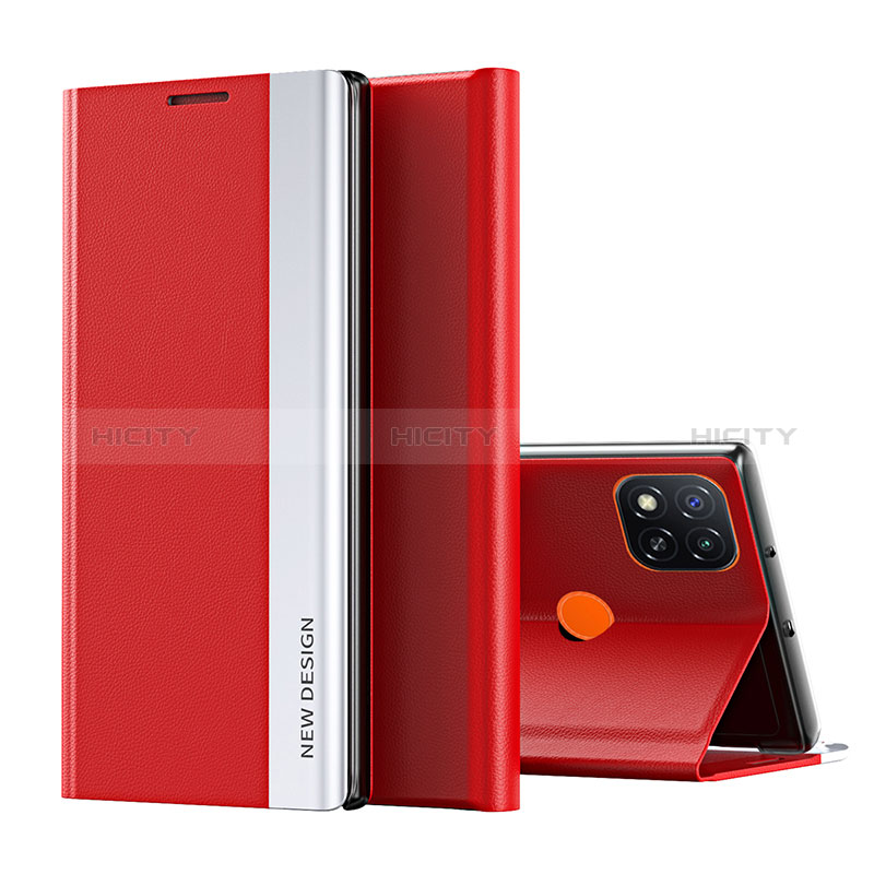 Custodia Portafoglio In Pelle Cover con Supporto Q01H per Xiaomi POCO C31 Rosso