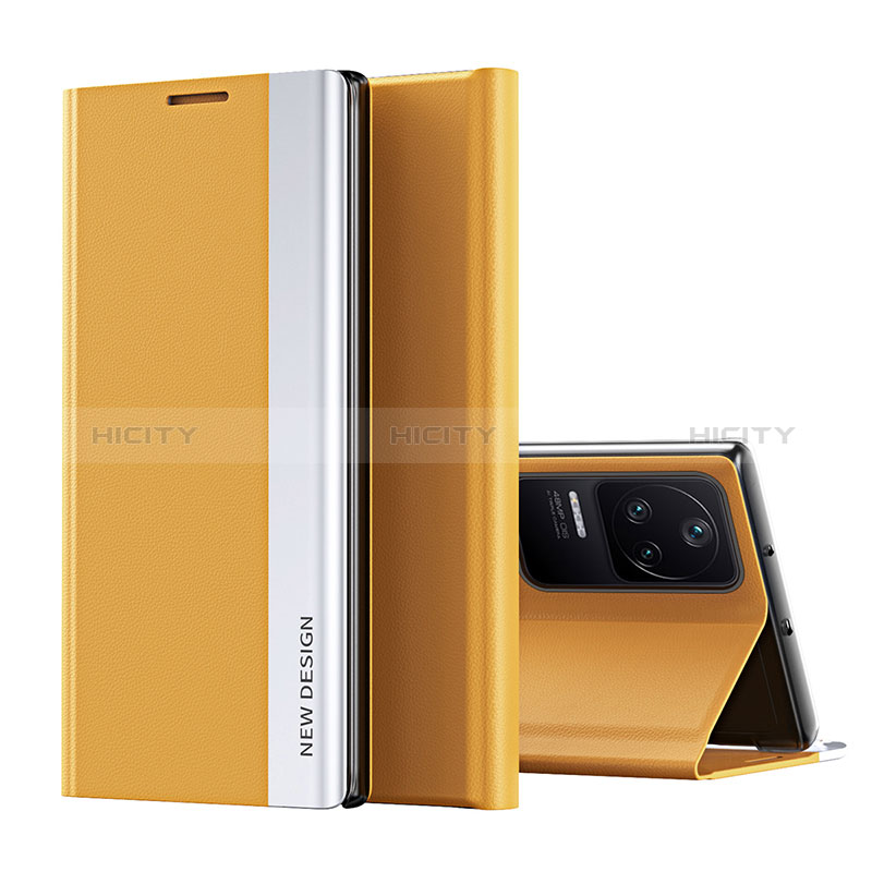 Custodia Portafoglio In Pelle Cover con Supporto Q01H per Xiaomi Poco F4 5G Giallo