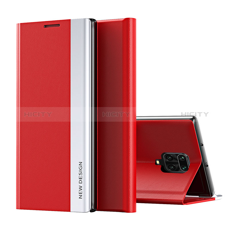 Custodia Portafoglio In Pelle Cover con Supporto Q01H per Xiaomi Poco M2 Pro Rosso