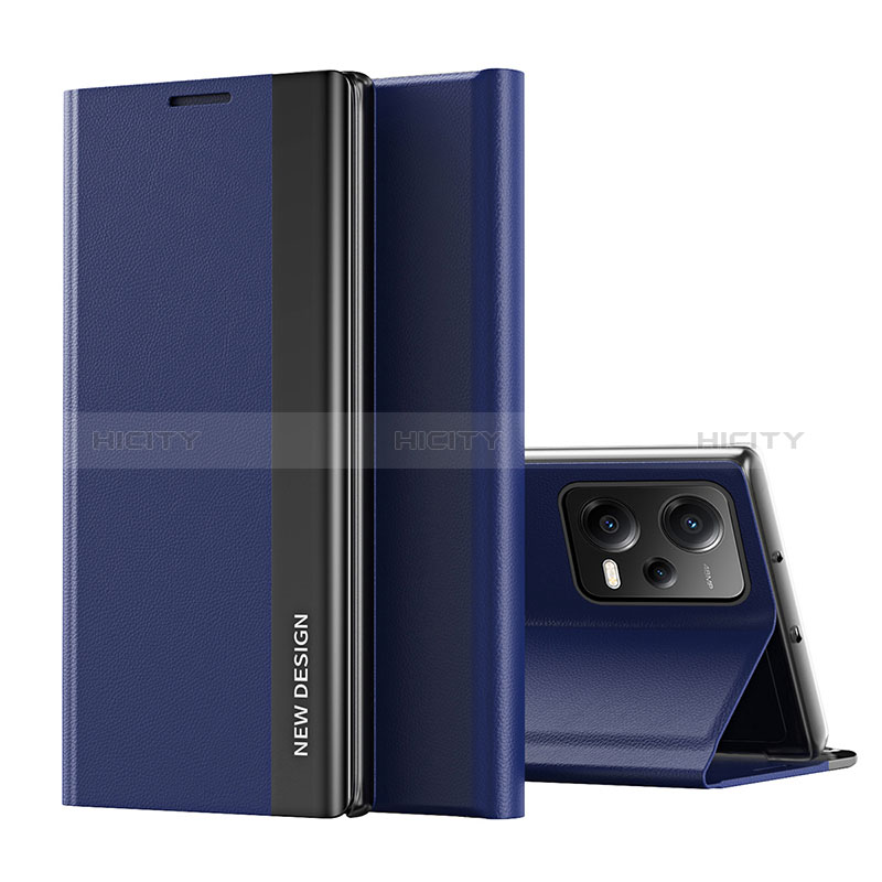 Custodia Portafoglio In Pelle Cover con Supporto Q01H per Xiaomi Poco X5 5G Blu