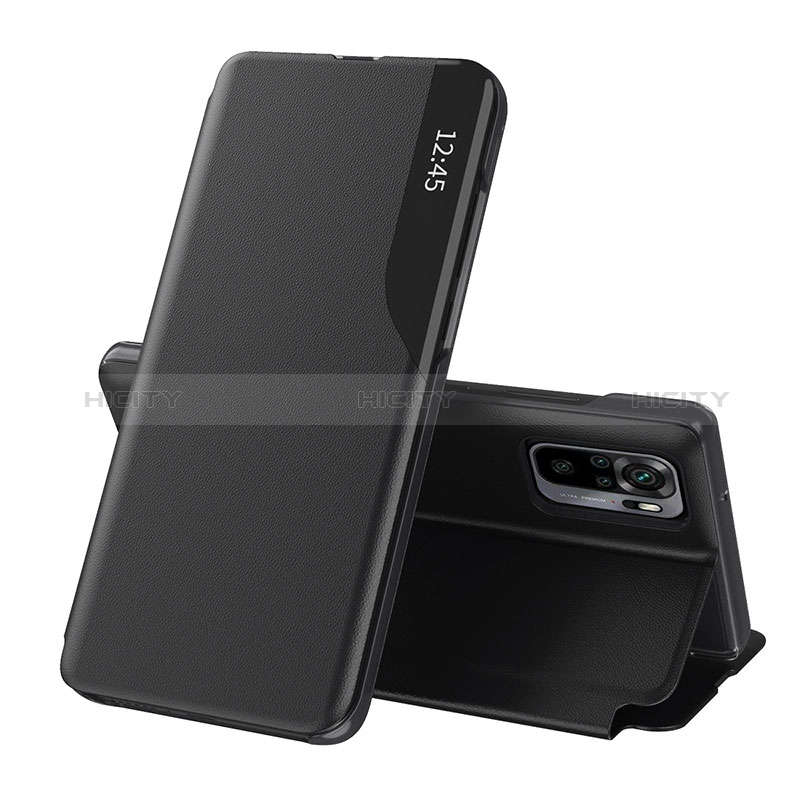 Custodia Portafoglio In Pelle Cover con Supporto Q02H per Xiaomi Redmi Note 10 4G Nero