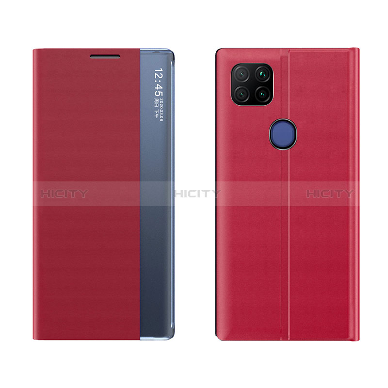 Custodia Portafoglio In Pelle Cover con Supporto Q04H per Xiaomi Redmi 9 Activ Rosso