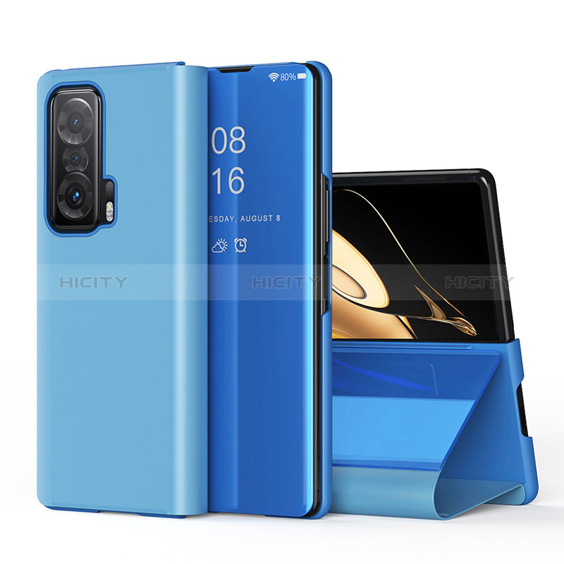 Custodia Portafoglio In Pelle Cover con Supporto QH1 per Huawei Honor Magic V 5G Blu