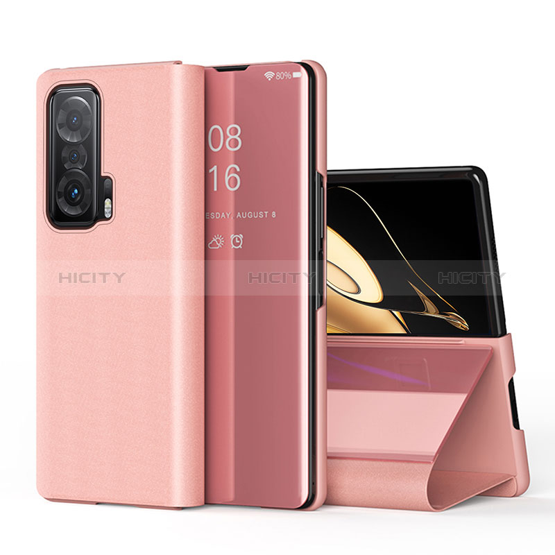 Custodia Portafoglio In Pelle Cover con Supporto QH1 per Huawei Honor Magic V 5G Oro Rosa