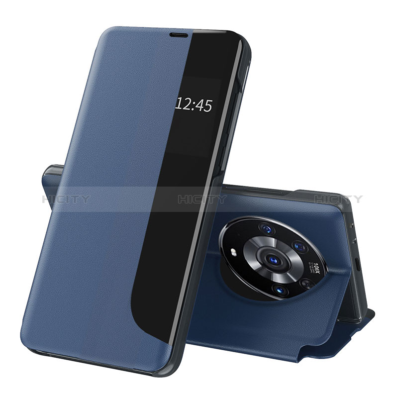 Custodia Portafoglio In Pelle Cover con Supporto QH1 per Huawei Honor Magic3 Pro 5G Blu