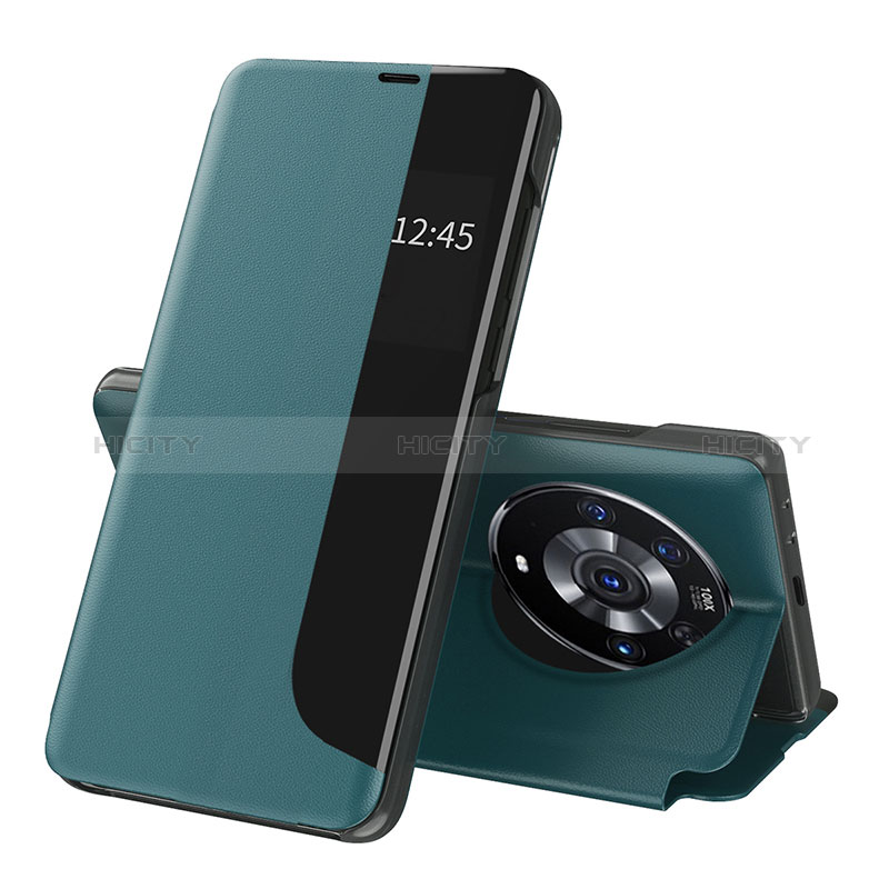 Custodia Portafoglio In Pelle Cover con Supporto QH1 per Huawei Honor Magic3 Pro 5G Verde