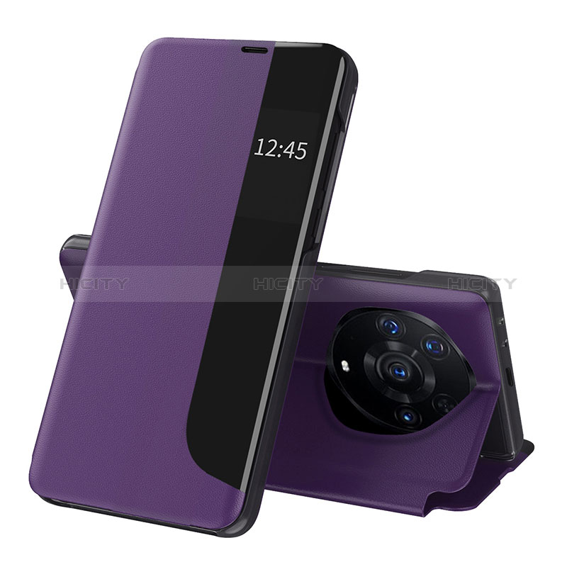 Custodia Portafoglio In Pelle Cover con Supporto QH1 per Huawei Honor Magic3 Pro+ Plus 5G Viola